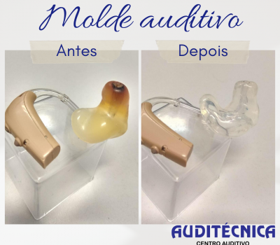 Molde de silicone para aparelho auditivo - Brasiaudio